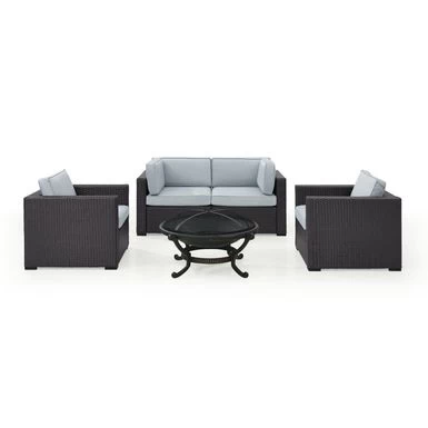 Biscayne Mist Wicker 5-piece Outdoor Seating Set - Mist - Image 3
