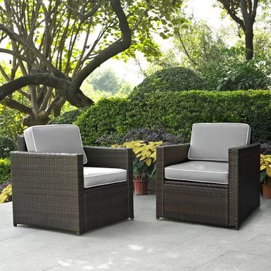Palm Harbor 2 Piece Wicker Outdoor Set - Brown - Image 2