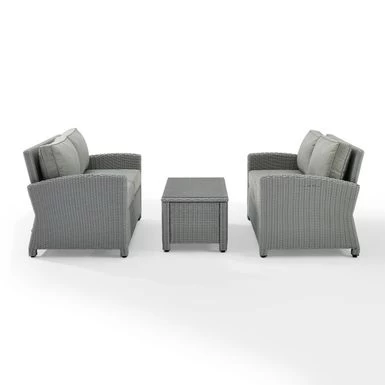 Bradenton 3pc Outdoor Wicker Conversation Set - Grey - Image 8