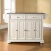 Alexandria Solid Granite Top Kitchen Island In White Finish - Stationary - White - Granite