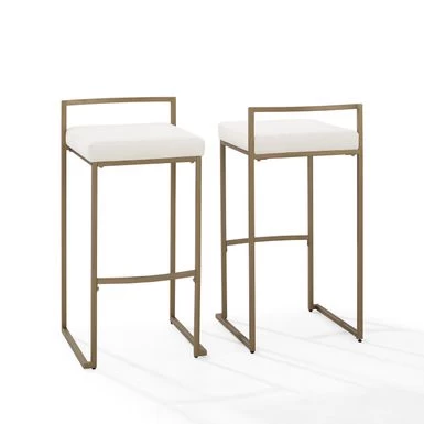 Harlowe 2Pc Bar Stool Set - 19"d X 17.5"w X 34.25"h - Creme - Image 5