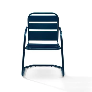 Brighton 2pc Outdoor Metal Armchair Set - 22.88 W X 23.63 D X 33.25 H - 22.88 W X 23.63 D X 33.25 H - Navy - Image 5