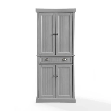 Crosley Seaside Grey Freestanding Kitchen Pantry Cupboard - 30 "W X16 "D X 72 "H - Gray - Image 9