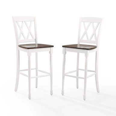 Shelby 2Pc Bar Stool Set - 18 "W X21.75 "D X 46.5 "H - Set Of 2 - White - Bar Height - Image 5