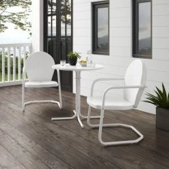 Griffith 3Pc Outdoor Bistro Set - 112 W X 36 D X 33.25 H - White