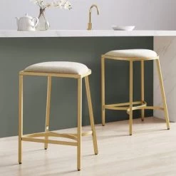 Ellery 2Pc Counter Stool Set - Counter Height - 23-28 In. - Set Of 2 - Oatmeal