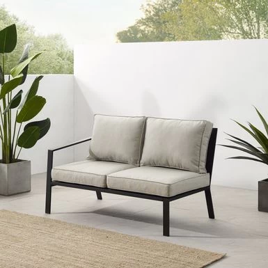 Clark Outdoor Metal Sectional Left Side Loveseat - Charcoal - Image 10