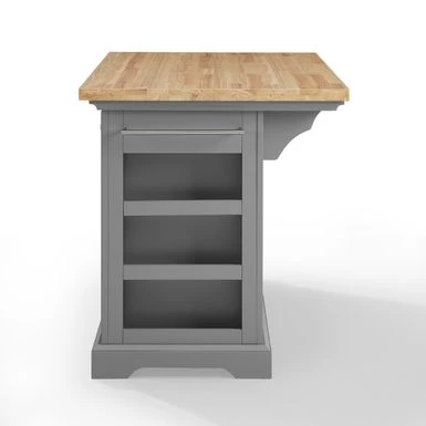 Julia Wood Top Kitchen Island - 50 "W X32 "D X 36 "H - Stationary - Gray - Wood - Image 12