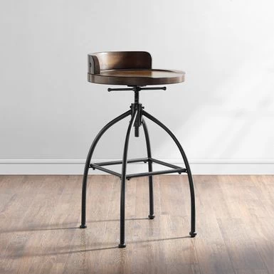 Edison Adjustable Height Stool - 17 W X - Single - Natural - Adjustable
