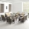 Tribeca 8-piece Outdoor Wicker Conversation Set - Brown - Brown - Sand