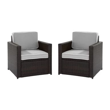 Palm Harbor 2 Piece Wicker Outdoor Set - Brown - Image 5