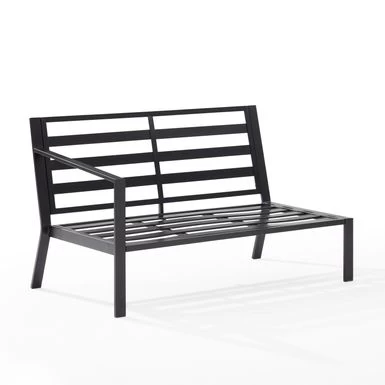 Clark Outdoor Metal Sectional Left Side Loveseat - Charcoal - Image 8