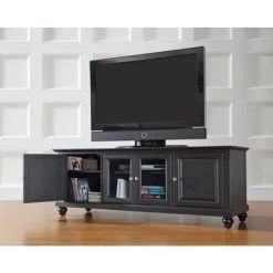 Cambridge Black Finish Wood 60-inch Low Profile TV Stand - Black