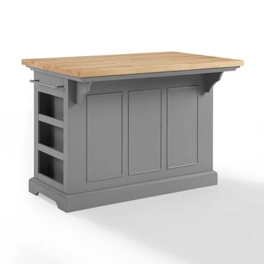 Julia Wood Top Kitchen Island - 50 "W X32 "D X 36 "H - Stationary - Gray - Wood - Image 10