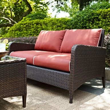 Kiawah Outdoor Wicker Loveseat - 51"W X 28.5"D X 30.5"H - 51"W X 28.5"D X 30.5"H - Brown - Image 3