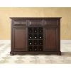 Alexandria Buffet Server / Sideboard Cabinet With Wine Storage In Vintage Mahogany Finish - Mahogany