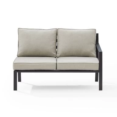 Clark Outdoor Metal Sectional Right Side Loveseat - Charcoal - Image 14