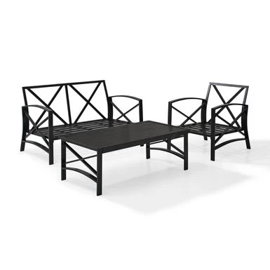 Kaplan Oil-bronze Steel 3-piece Outdoor Seating Set - Image 5