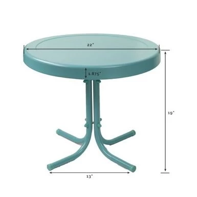 Retro Metal Side Table In Navy - Blue - Image 9