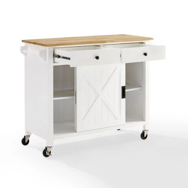 Laurel Kitchen Island/Cart - 18"x42"x32.63" - Portable - White - Wood - Image 10
