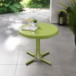 Retro Metal Side Table In Key Lime - Lime