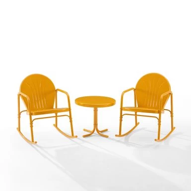 Griffith 3Pc Outdoor Metal Rocking Chair Set. - Key Lime Gloss - Image 18