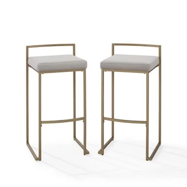 Harlowe 2Pc Bar Stool Set - 19"d X 17.5"w X 34.25"h - Creme - Image 14