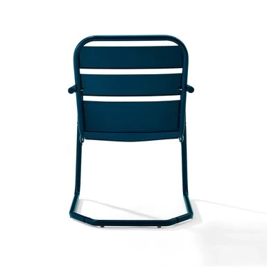 Brighton 2pc Outdoor Metal Armchair Set - 22.88 W X 23.63 D X 33.25 H - 22.88 W X 23.63 D X 33.25 H - Navy