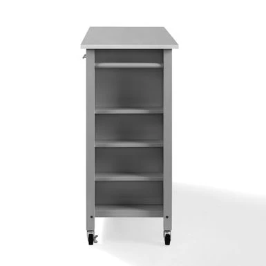 Savannah Stainless Steel Top Full-Size Kitchen Island/Cart - 37"H X 42"W X 18.25"D - Kitchen Cart - Stainless Steel - Grey - Image 11