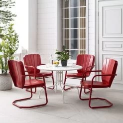 Ridgeland 5-piece Outdoor Dining Set - Red