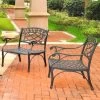 Sedona 2 Piece Cast Aluminum Outdoor Conversation Seating Set - 2 Club Chairs Black Finish - Black