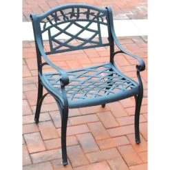 Sedona Cast Aluminum Arm Chair In Charcoal Black Finish (Set Of 2) - Black