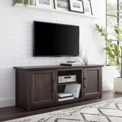 Camden 58-inch Low Profile Tv Stand - 58 W X 15.75 D X 22 H - Dark Walnut