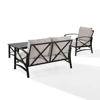Kaplan Oil-bronze Steel 3-piece Outdoor Seating Set - Image 3