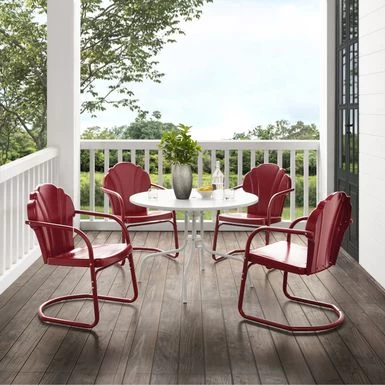 Tulip 5-piece Outdoor Dining Set - White Satin - Image 15