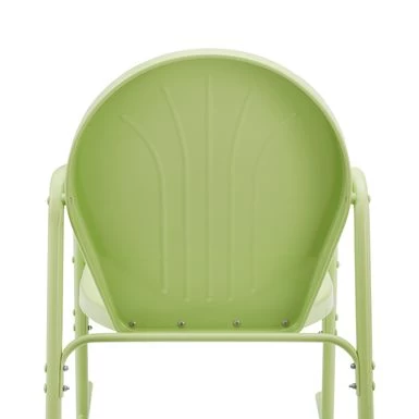 Griffith 3Pc Outdoor Metal Rocking Chair Set. - Key Lime Gloss - Image 11