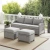 Bradenton 3Pc Outdoor Wicker Sofa Set - 81 "W X 75 "D X32.5 "H - 81 "W X 75 "D X32.5 "H - Gray
