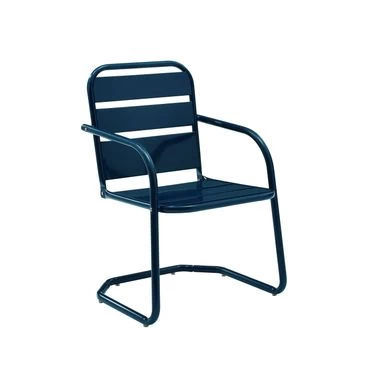 Brighton 2pc Outdoor Metal Armchair Set - 22.88 W X 23.63 D X 33.25 H - 22.88 W X 23.63 D X 33.25 H - Navy - Image 3