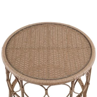 Juniper 2Pc Outdoor Wicker Conversation Set - 67"x54.5"x36" - 67"x54.5"x36" - Crme - Image 16