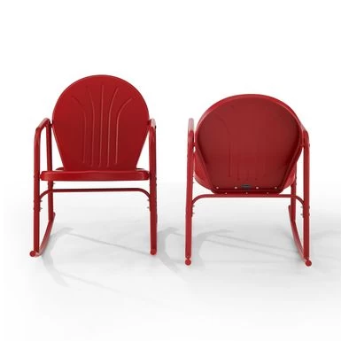 Griffith 2-piece Rocking Chair Set - 32.25"H X 22.5"W X 33.13'W - 32.25"H X 22.5"W X 33.13'W - Red - Image 7