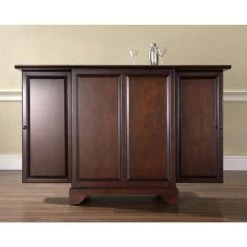 LaFayette Vintage Mahogany Wood Expandable Bar Cabinet - Wood - Mahogany