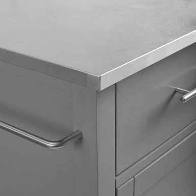 Savannah Stainless Steel Top Full-Size Kitchen Island/Cart - 37"H X 42"W X 18.25"D - Kitchen Cart - Stainless Steel - Grey - Image 16