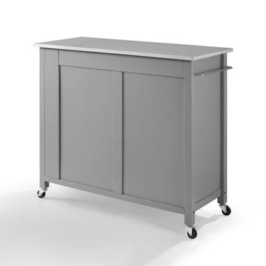 Savannah Stainless Steel Top Full-Size Kitchen Island/Cart - 37"H X 42"W X 18.25"D - Kitchen Cart - Stainless Steel - Grey - Image 10