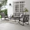 Dahlia 4Pc Outdoor Metal And Wicker Sofa Set - Taupe