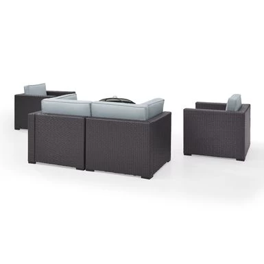 Biscayne Mist Wicker 5-piece Outdoor Seating Set - Mist - Image 5