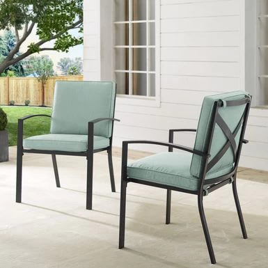 Kaplan 2Pc Outdoor Dining Chair Set - 24.75"W X 24.75"D X 37"H - Brown - Image 2