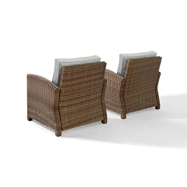 Bradenton 2Pc Outdoor Wicker Armchair Set - 31.75"d X 30.5"w X 32.5"h - 31.75"d X 30.5"w X 32.5"h - Gray - Image 6