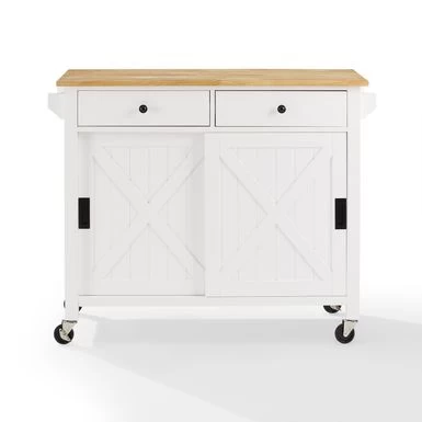 Laurel Kitchen Island/Cart - 18"x42"x32.63" - Portable - White - Wood - Image 9