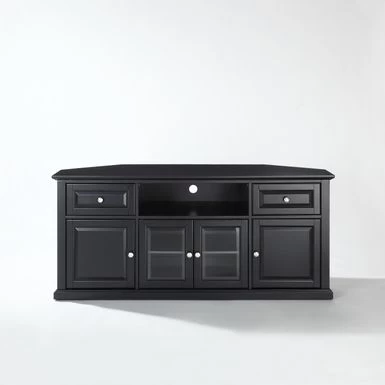Black 60-inch Corner TV Stand - Black - Image 5