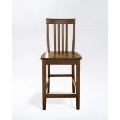 School House Bar Stool In Classic Cherry Finish With 24 Inch Seat Height. (Set Of Two) - Set Of 2 - Bar Height